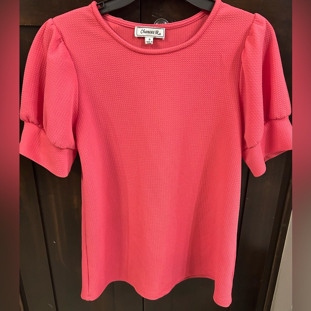 Women’s Puff Sleeve Waffle Top Sz S